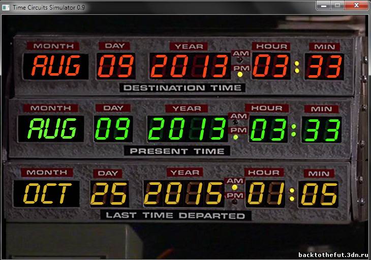 back to the future time circuit simulator